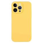 For iPhone 14 Pro Pure Color Liquid Silicone Fine Pore Phone Case(Yellow)