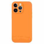 For iPhone 14 Pro Pure Color Liquid Silicone Fine Pore Phone Case(Orange)