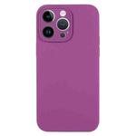 For iPhone 14 Pro Pure Color Liquid Silicone Fine Pore Phone Case(Grape Purple)