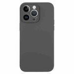 For iPhone 14 Pro Pure Color Liquid Silicone Fine Pore Phone Case(Charcoal Black)