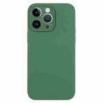 For iPhone 14 Pro Max Pure Color Liquid Silicone Fine Pore Phone Case(Clover Green)