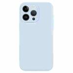For iPhone 14 Pro Max Pure Color Liquid Silicone Fine Pore Phone Case(Sky Blue)