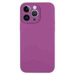 For iPhone 14 Pro Max Pure Color Liquid Silicone Fine Pore Phone Case(Grape Purple)