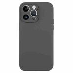 For iPhone 14 Pro Max Pure Color Liquid Silicone Fine Pore Phone Case(Charcoal Black)