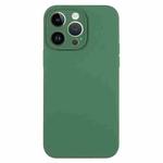 For iPhone 13 Pro Max Pure Color Liquid Silicone Fine Pore Phone Case(Clover Green)