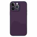 For iPhone 13 Pro Max Pure Color Liquid Silicone Fine Pore Phone Case(Berry Purple)