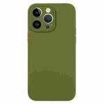 For iPhone 13 Pro Pure Color Liquid Silicone Fine Pore Phone Case(Pine Forest Green)