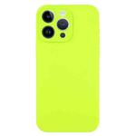 For iPhone 13 Pro Pure Color Liquid Silicone Fine Pore Phone Case(Bright Green)