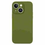 For iPhone 13 Pure Color Liquid Silicone Fine Pore Phone Case(Pine Forest Green)