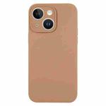 For iPhone 13 Pure Color Liquid Silicone Fine Pore Phone Case(Light Brown)