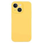 For iPhone 13 Pure Color Liquid Silicone Fine Pore Phone Case(Yellow)