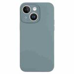 For iPhone 13 Pure Color Liquid Silicone Fine Pore Phone Case(Pine Needle Green)