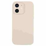 For iPhone 12 Pure Color Liquid Silicone Fine Pore Phone Case(Antique White)