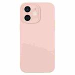 For iPhone 12 Pure Color Liquid Silicone Fine Pore Phone Case(Sand Pink)