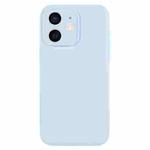 For iPhone 12 Pure Color Liquid Silicone Fine Pore Phone Case(Sky Blue)