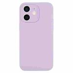 For iPhone 12 Pure Color Liquid Silicone Fine Pore Phone Case(Lilac Purple)
