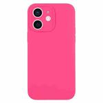 For iPhone 12 Pure Color Liquid Silicone Fine Pore Phone Case(Fresh Pink)