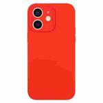 For iPhone 12 Pure Color Liquid Silicone Fine Pore Phone Case(Red)