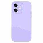 For iPhone 12 Pure Color Liquid Silicone Fine Pore Phone Case(Light Purple)