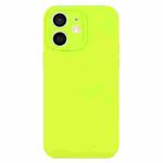 For iPhone 12 Pure Color Liquid Silicone Fine Pore Phone Case(Bright Green)