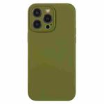 For iPhone 12 Pro Max Pure Color Liquid Silicone Fine Pore Phone Case(Pine Forest Green)