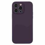 For iPhone 12 Pro Max Pure Color Liquid Silicone Fine Pore Phone Case(Berry Purple)