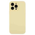 For iPhone 12 Pro Max Pure Color Liquid Silicone Fine Pore Phone Case(Creamy Yellow)
