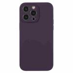 For iPhone 12 Pro Pure Color Liquid Silicone Fine Pore Phone Case(Berry Purple)