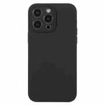 For iPhone 12 Pro Pure Color Liquid Silicone Fine Pore Phone Case(Black)