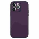For iPhone 11 Pro Max Pure Color Liquid Silicone Fine Pore Phone Case(Berry Purple)