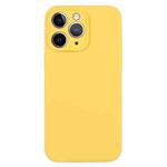 For iPhone 11 Pro Max Pure Color Liquid Silicone Fine Pore Phone Case(Yellow)