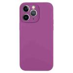 For iPhone 11 Pro Max Pure Color Liquid Silicone Fine Pore Phone Case(Grape Purple)