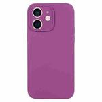 For iPhone 11 Pure Color Liquid Silicone Fine Pore Phone Case(Grape Purple)