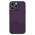 For iPhone 16 Pro Max Pure Color Liquid Silicone Fine Pore Phone Case(Berry Purple)