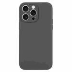 For iPhone 16 Pro Max Pure Color Liquid Silicone Fine Pore Phone Case(Charcoal Black)