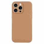 For iPhone 16 Pro Pure Color Liquid Silicone Fine Pore Phone Case(Light Brown)