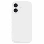 For iPhone 16 Plus Pure Color Liquid Silicone Fine Pore Phone Case(White)