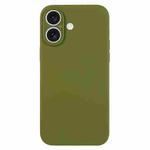 For iPhone 16 Plus Pure Color Liquid Silicone Fine Pore Phone Case(Pine Forest Green)