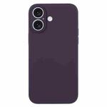 For iPhone 16 Plus Pure Color Liquid Silicone Fine Pore Phone Case(Berry Purple)