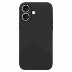 For iPhone 16 Plus Pure Color Liquid Silicone Fine Pore Phone Case(Black)