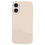 For iPhone 16 Plus Pure Color Liquid Silicone Fine Pore Phone Case(Antique White)