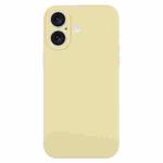 For iPhone 16 Plus Pure Color Liquid Silicone Fine Pore Phone Case(Creamy Yellow)