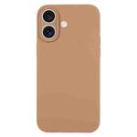 For iPhone 16 Plus Pure Color Liquid Silicone Fine Pore Phone Case(Light Brown)