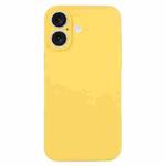 For iPhone 16 Plus Pure Color Liquid Silicone Fine Pore Phone Case(Yellow)