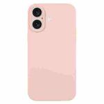 For iPhone 16 Plus Pure Color Liquid Silicone Fine Pore Phone Case(Sand Pink)