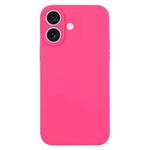 For iPhone 16 Plus Pure Color Liquid Silicone Fine Pore Phone Case(Fresh Pink)