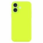 For iPhone 16 Plus Pure Color Liquid Silicone Fine Pore Phone Case(Bright Green)