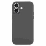 For iPhone 16 Plus Pure Color Liquid Silicone Fine Pore Phone Case(Charcoal Black)