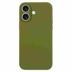 For iPhone 16 Pure Color Liquid Silicone Fine Pore Phone Case(Pine Forest Green)