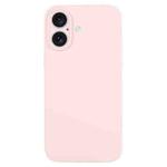 For iPhone 16 Pure Color Liquid Silicone Fine Pore Phone Case(Grey Pink)